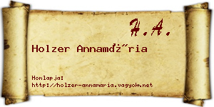 Holzer Annamária névjegykártya